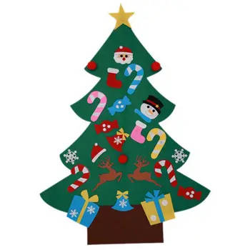 

Power Felt Christmas Tree with Lovely Ornaments Door Wall Hanging Decoration New Year Christmas Children Christmas Gifts