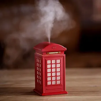 

300ML portable air humidifier diffuser Telephone Booth humidificadores difusores aromaterapia with LED Lights for Office Home