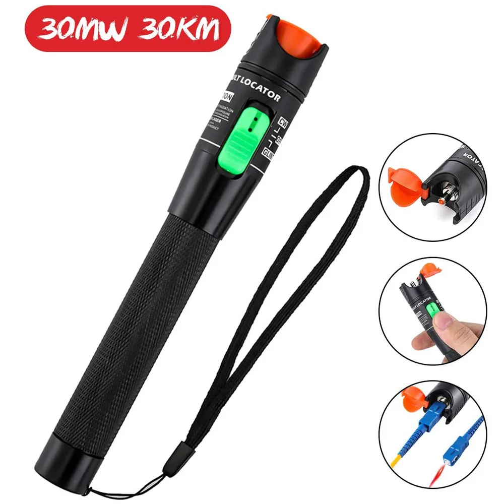 Stylo testeur de fibre optique FTTH, instrument type laser rouge, 30 mW