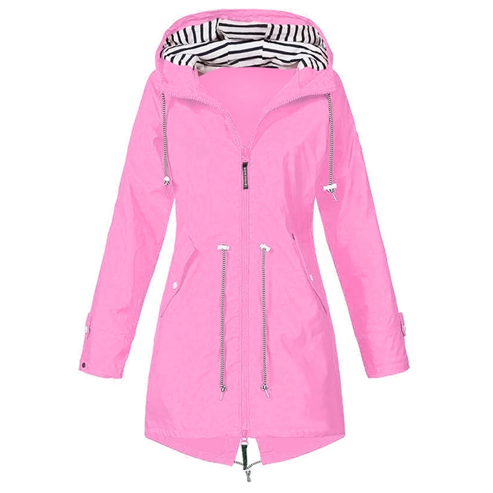 

Autumn Winter Women Fashion Raincoat Transition Jacket Long Rain Coat Hiking Outdoor Camping Windproof Jacket Coat 2019 New