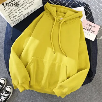 

Hoodies Women Solid Colour Korean High Quality Chic All-match Korean Style Female Lovely Womens Pullover Hooded Sweatshirts Chic