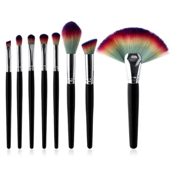 

8 Pcs Fan-Shaped Beauty Makeup Brushes Set Advanced 4 Color Synthetic Hair Wooden Handle Brush Beauty Cosmetic Set Tools#1020