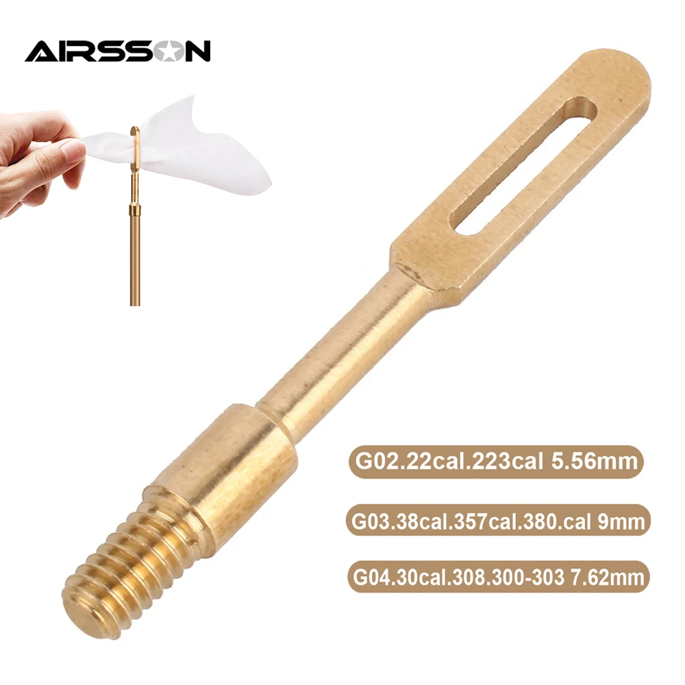 Hunting Gun Cleaning Patch Holder Puller Solid Brass Slot Tips .22Cal