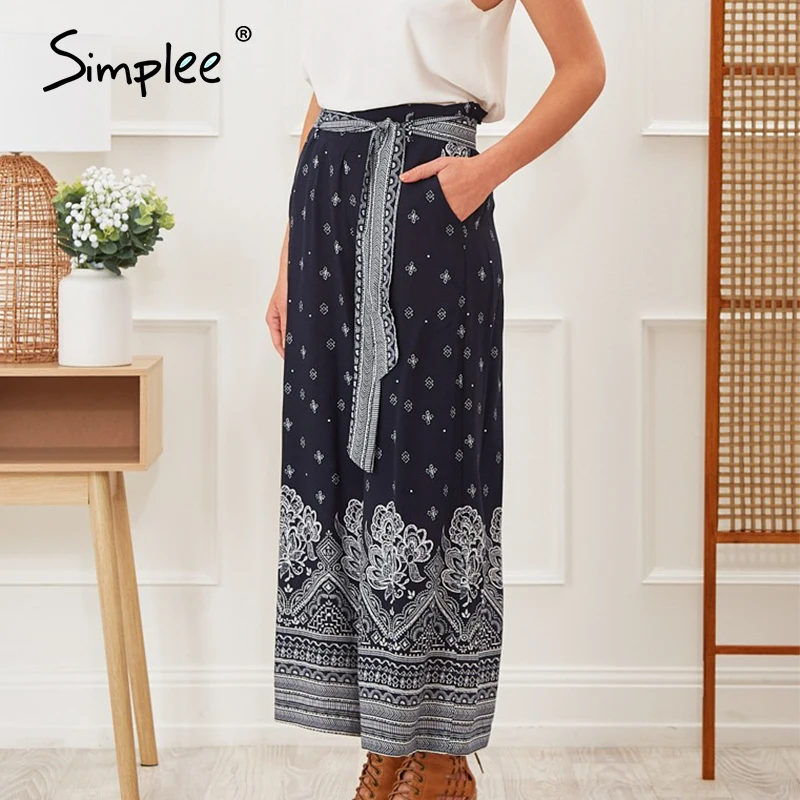 Simplee Boho, винтажные, с принтом, длинные женские летние штаны, богемные, широкие, свободные, брюки, цветочные, для отдыха, пляжные, женские штаны