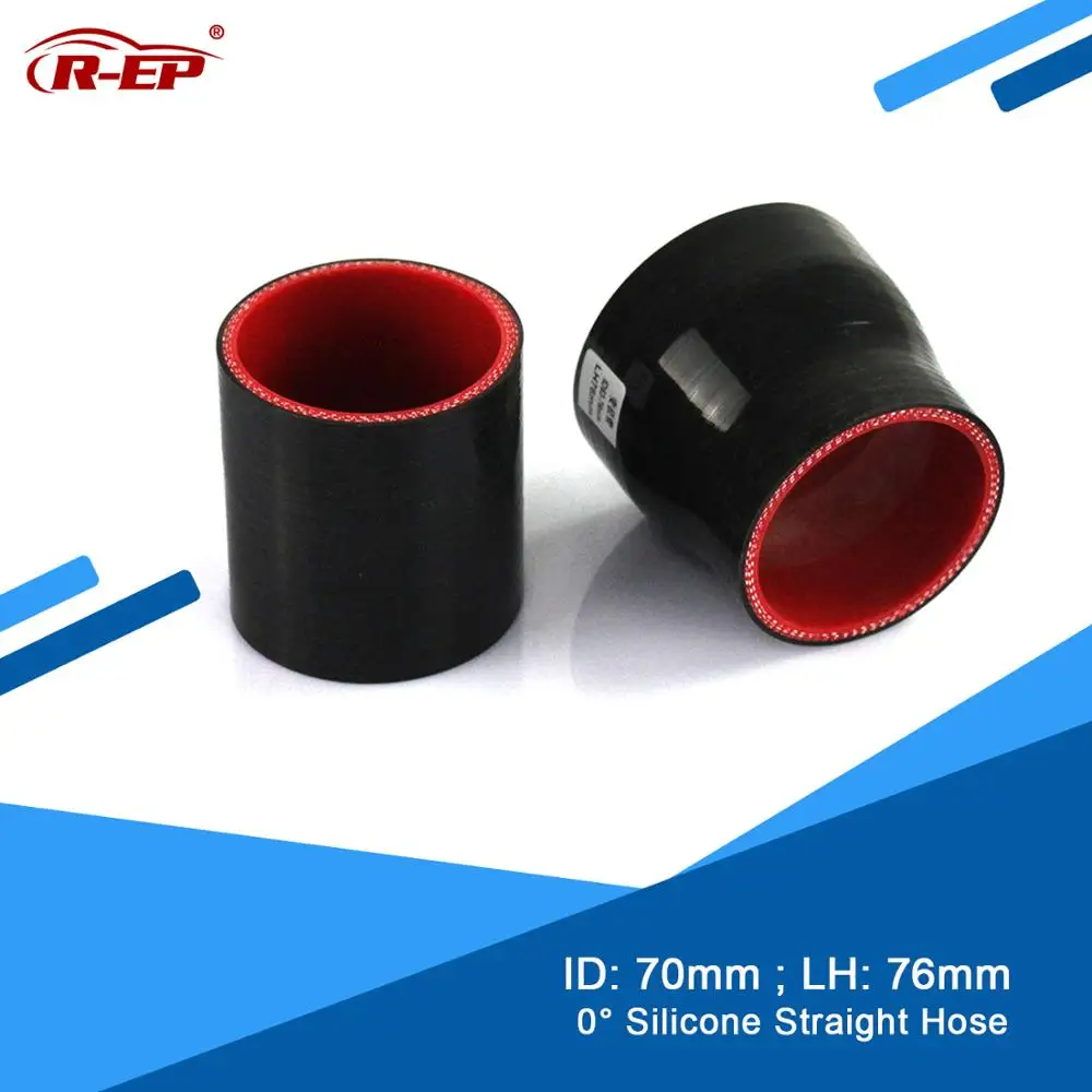 

R-EP 0 degree Straight Silicone Hose/Tube 70MM New Silicone Rubber Joiner Inter cooler High Temperature for Supercharger Piping