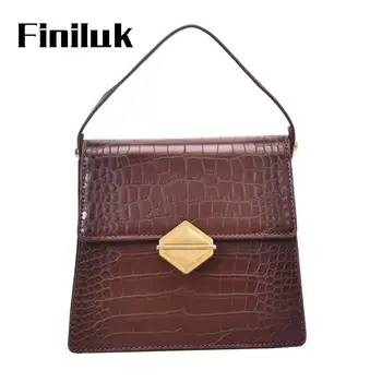 

Fililuk Crocodile Pattern Women Bag Fashion Vintage Handbag French Style Shoulder Bag Small Square Crossbody Bag BIA375 PM49