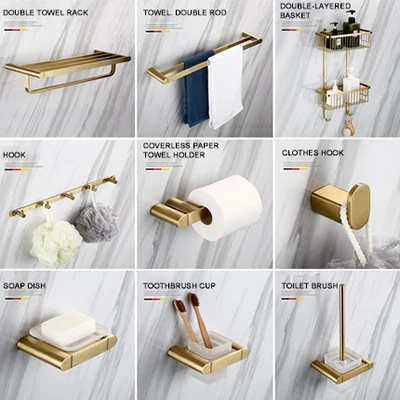 Smesiteli роскошный золотой набор оборудования для ванны 304 нержавеющая сталь матовый бумажный держатель полотенец мыльница, ванная продукт