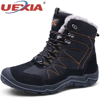 

UEXIA Fashion Super Warm Men Boots Platform Snow Boots for Men Thick Plush Fur Casual Slip-resistant Winter Shoes Plus Size 46