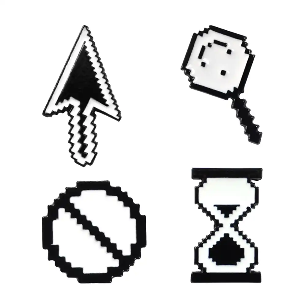 漫画モザイク矢印拡大鏡ガラスエナメル宝石類のギフト ブローチ Aliexpress