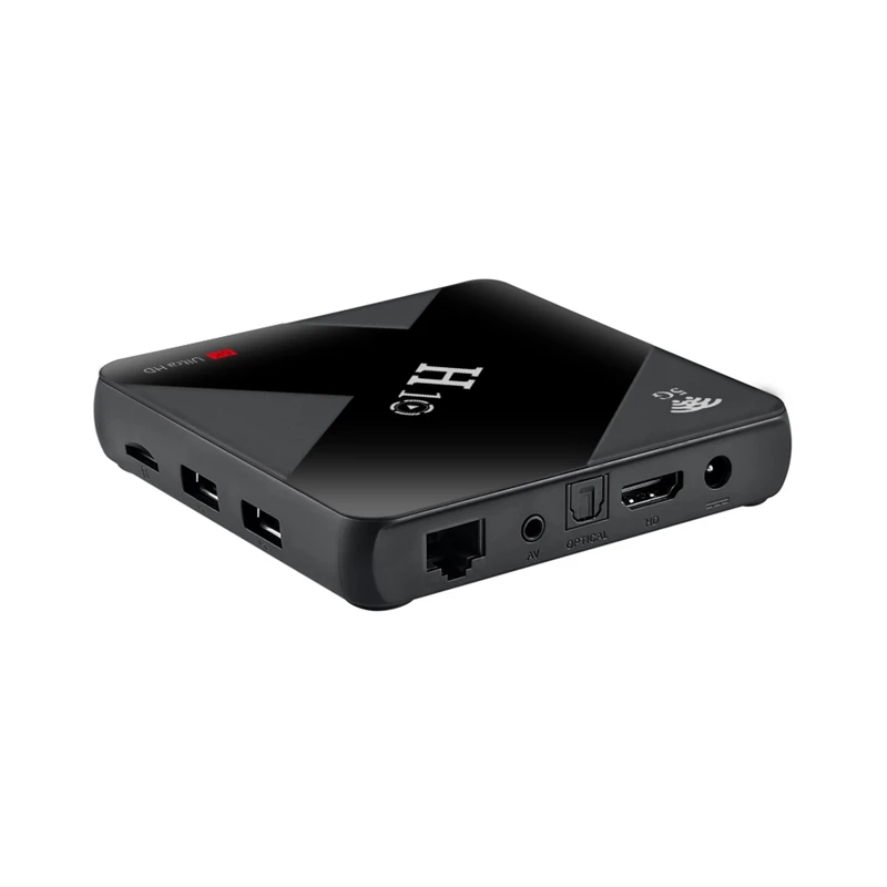 New H10 Android 9.0 Smart Tv Box 4Gb Quad Core 6K Set Top Box 4Gb Dual Wifi 2.4G/5G Usb3.0 Wifi Media Player Uk Plug