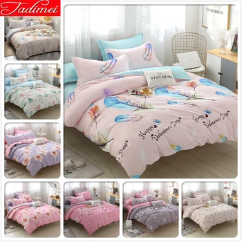 

New Fashion Creative Quilt Duvet Cover 3/4 pcs Bedding Set Adult Kids Soft Cotton Bed Linens Single Full Queen King Size 180x220