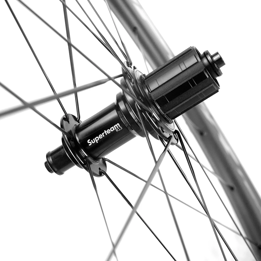 Superteam-チューブレスカーボンロード自転車ホイール,フロント60mm 