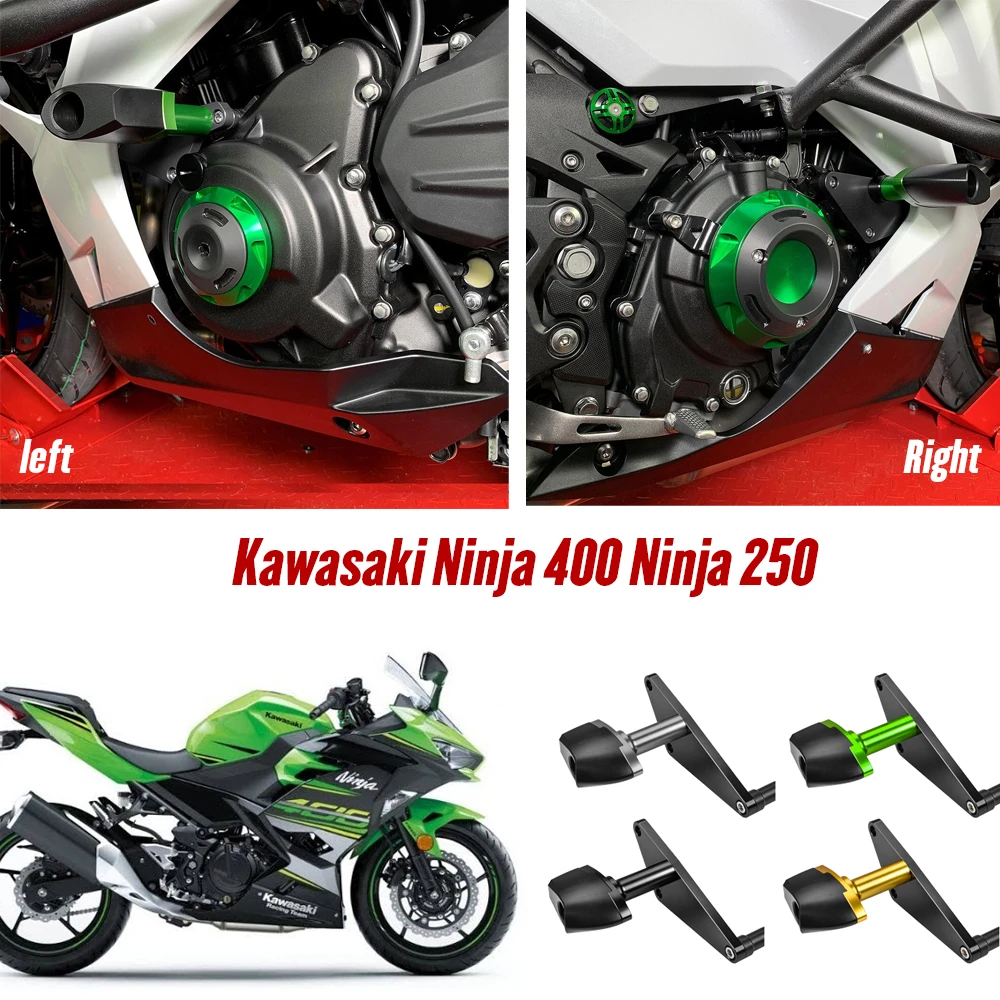 Engine Guard Stator Case Cover Crash Pad Frame Slider Protector For Kawasaki Ninja 400 2018-2019 Green