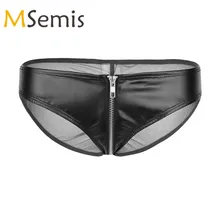 Женское нижнее белье, нижнее белье, кожаные прозрачные трусики, сетчатые, с молнией спереди, бикини, трусы, нижнее белье, прозрачные трусики