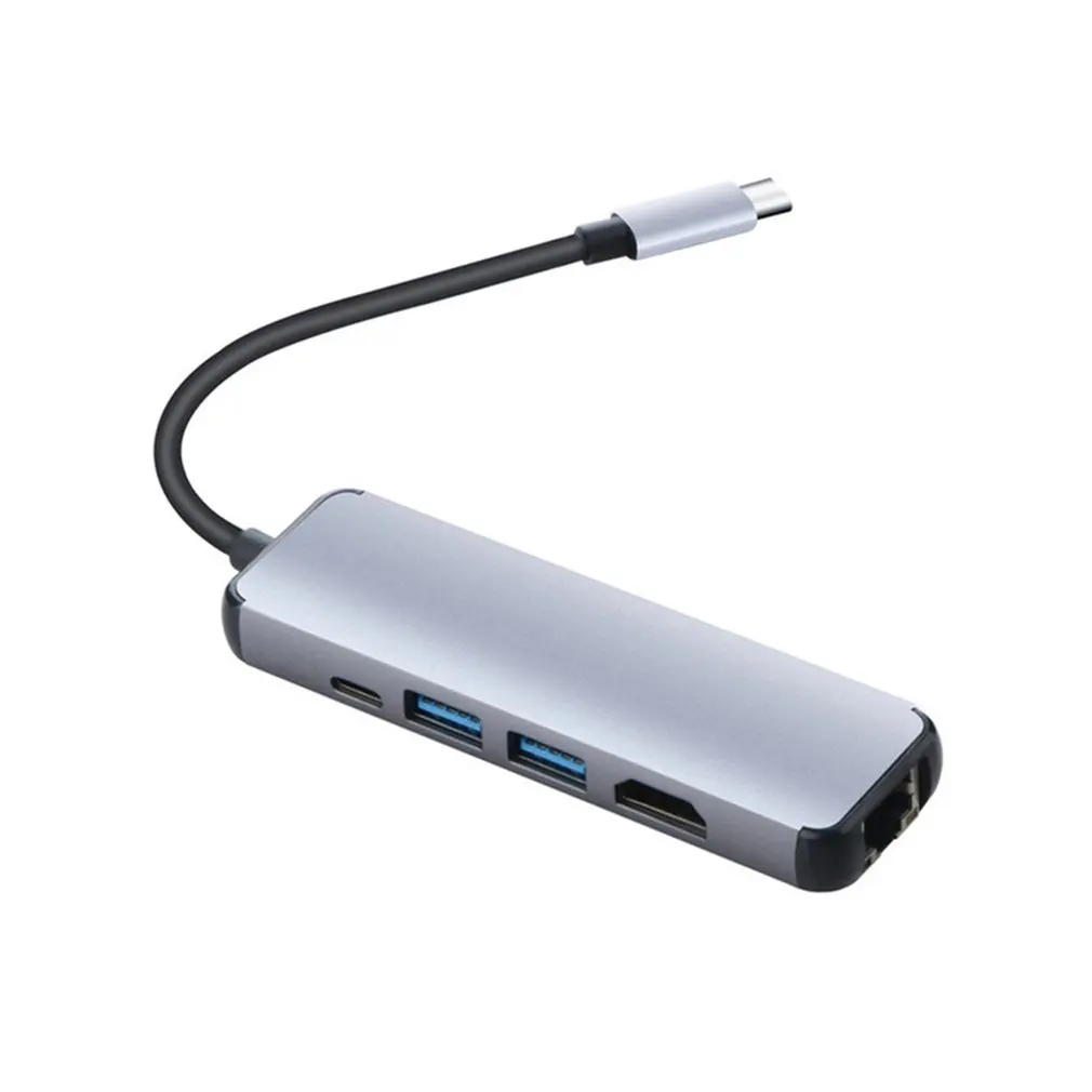 5 в 1 usb type C концентратор Hdmi 4K USB C концентратор для Gigabit Ethernet Rj45 Lan адаптер для Mac book Pro Thunderbolt 3 USB-C зарядное устройство