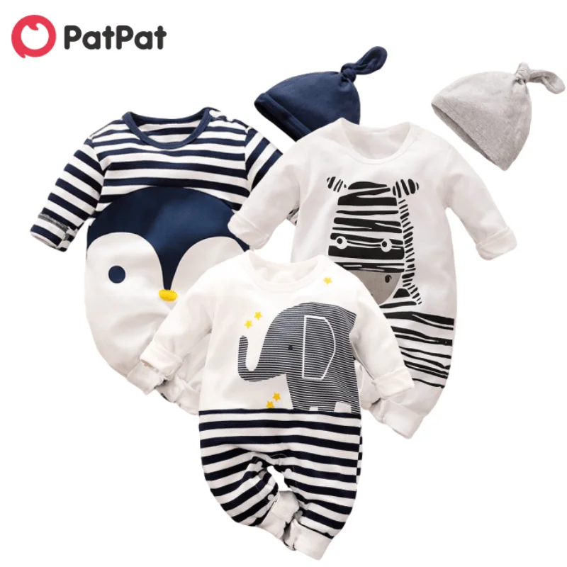 Baby Jumpsuit Rompers Clothing Patpat Autumn Cotton Animal-Design Hot-Sale