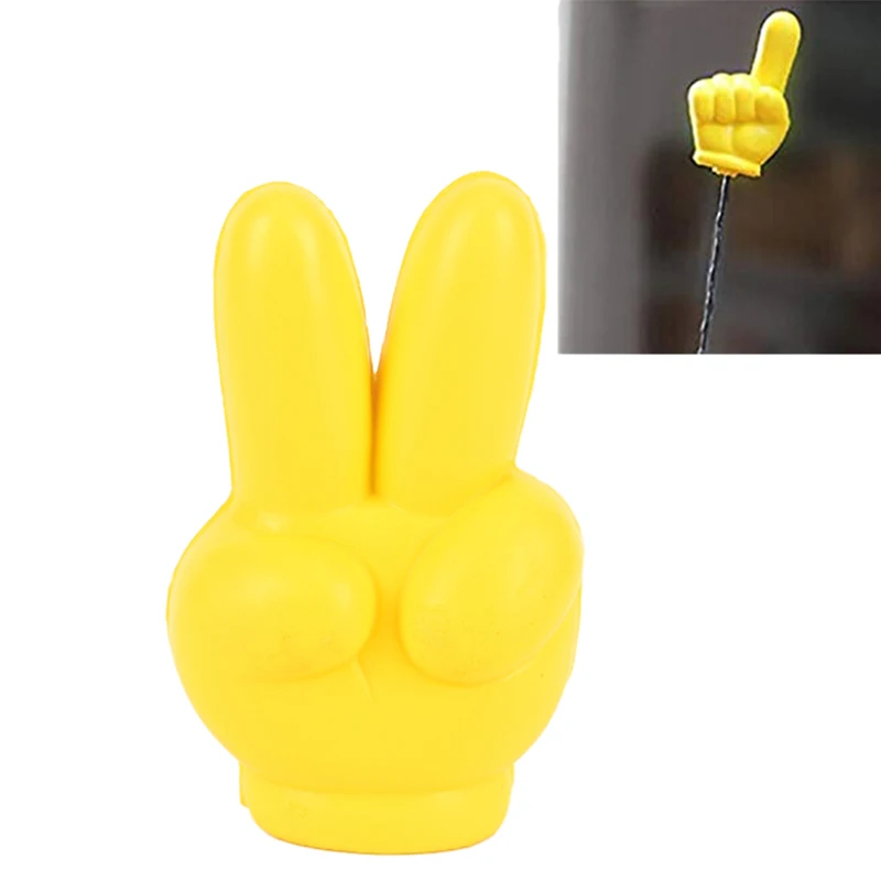 Hot Yellow Cute Victory Finger Car вершка для антенны Eva декоративные строительные шары |