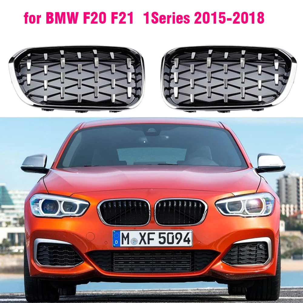 Модный передний гриль в алмазном стиле для BMW F20 F21 2015-2019 118i 120i 125i m140i глянцевые