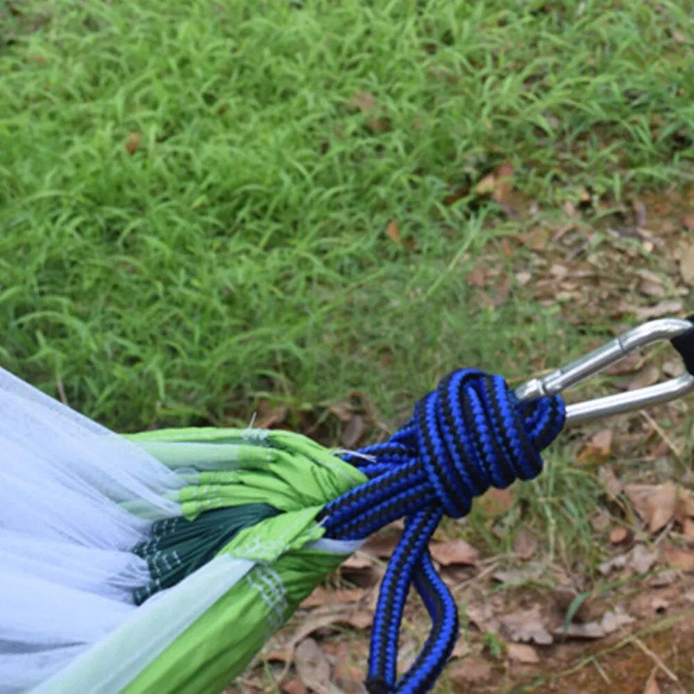 Outdoors Backpacking Hammock with Mosquito Net Survival Camping Travel Portable Lightweight Parachute Nylon Hammock Outdoor Tool