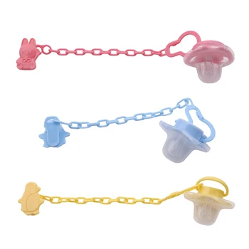 

Cute Cartoon Anti-lost Baby Plastic Pacifier Chain Infant Nipple Clip Toddler Anti-drop Pacifier Teether Chain Pacifier Holder