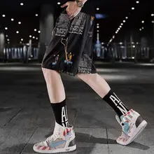 ins корейские мужские повседневные шорты, брюки мужские s хип хоп Рэп мужские брюки для уличного мальчика классические прямые дышащие свободные короткие брюки