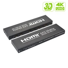 HDMI-compatible Matrix 6X2/4x2 switch 1080P Splitter 6 in 2 by remote control 4K/30Hz High Definition Switchs 3.5mm stereo sound