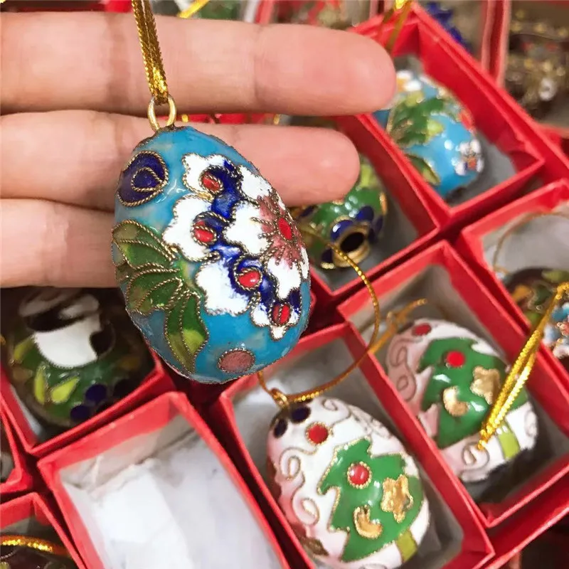 Cloisonne enamel multicolor ball Christmas decoration Chinese style features 10PCS