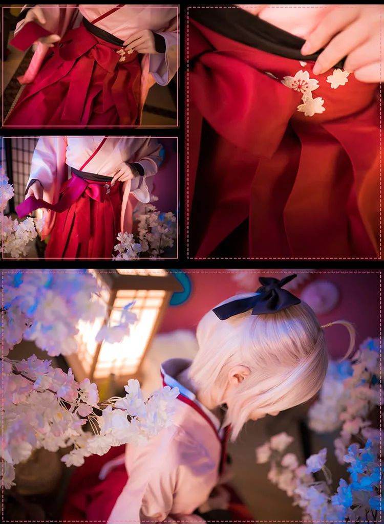 FGO animation do grand order Sakura sabre Okita souji Kendo униформа косплей