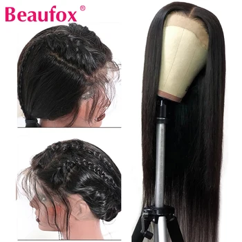 

360 Lace Frontal Wigs For Women Brazilian Straight Lace Front Human Hair Wigs Pre Plucked 360 Lace Front Wig 150% Remy Beaufox