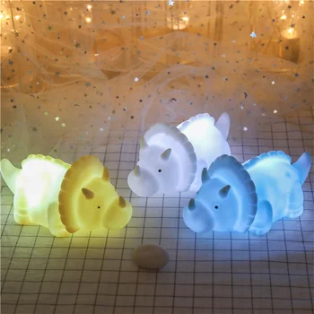 

Cute Dinosaur Night Light Nursery Bedroom Child Room Decors Kid Warm Glow Lamp