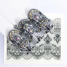 1 Pcs Sexy Black Lace Flores DIY Nail Art Stamp Estamparia Ferramentas de Aço Inoxidável Da Placa Da Imagem Do Prego Template Stencil Manicure # Ms2(China)