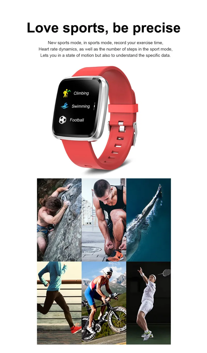 CY7 PRO Y7P Smart watch Full screen touch IP67 waterproof Bluetooth Sport fitness tracker Men Smartwatch For IOS Android Phone