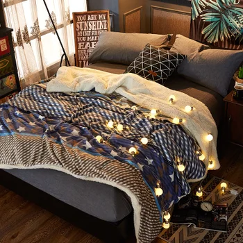 

Blanket Bedding Thickening Winter Warming Single Double Student Cow Dormitory Milk Fur Blanket Meridian Rest Blanket