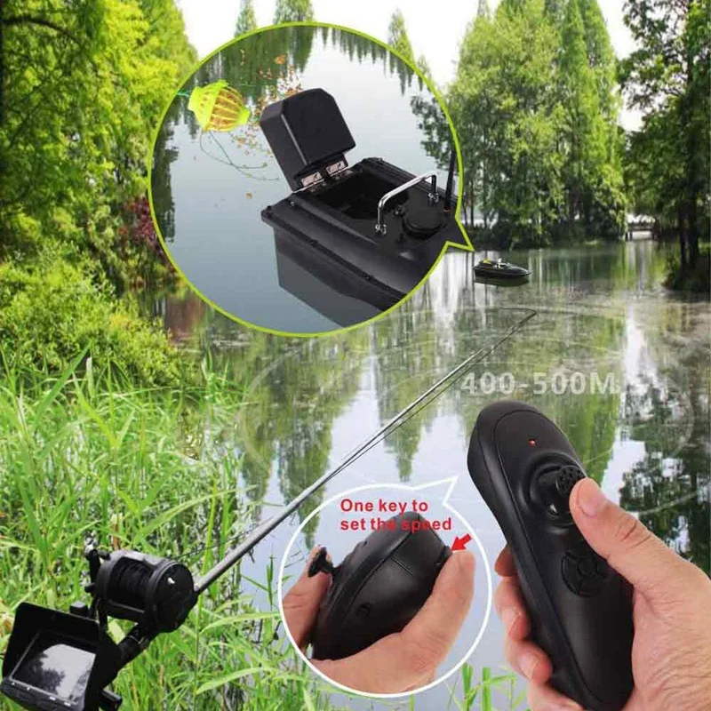 1.5 kg Load AC100-240V Dual Night Light Smart Rc Fishing Bait Boat 500M Wireless Control Toys Fish Finder Ship Boat,Eu Plug