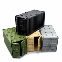 

MOC Military Container Blocks Bricks Box for Boys WW2 War Base Technical Building Bricks Creative DIY Juguete Bloques Brinquedos