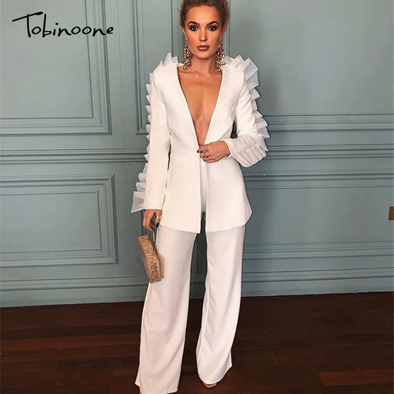 Deep v neck suit Clearance