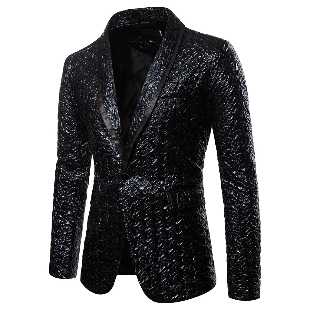 

CYSINCOS Black Blazer Slim Masculino Abiti Uomo Wedding Prom Blazers Single Button For Men Stylish Suit Streetwear Jacket Male