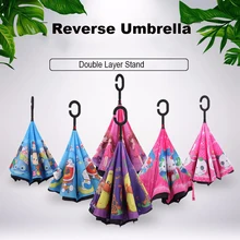 Обратный Зонт Femmale двухслойный перевернутый Зонт от дождя зонт от солнца ветрозащитный дождь автомобиль перевернутые зонтики для женщин мужчин