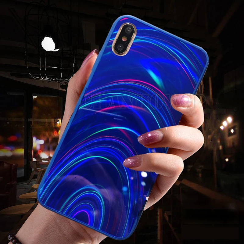 Радуга Мягкий зеркальный чехол для samsung Galaxy A50 A30 A70 A20 A10 M10 S8 S9 S10 плюс A9 A6 A7 Note 8, 9, 10, плюс блестящий чехол