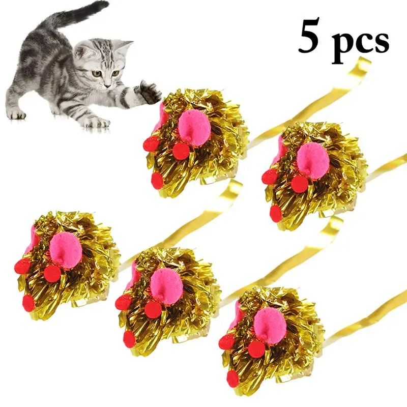 5 шт. Кот майларовые ШУРШАЩИЕ шарики игрушка для кошек интерактивный Звуковой шар