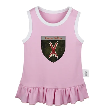 

Game of Thrones House Bolton of the Dreadfort Our Blades Are Sharp Girls Dresses Toddler Sleeveless Dress Infant Cotton Clothes