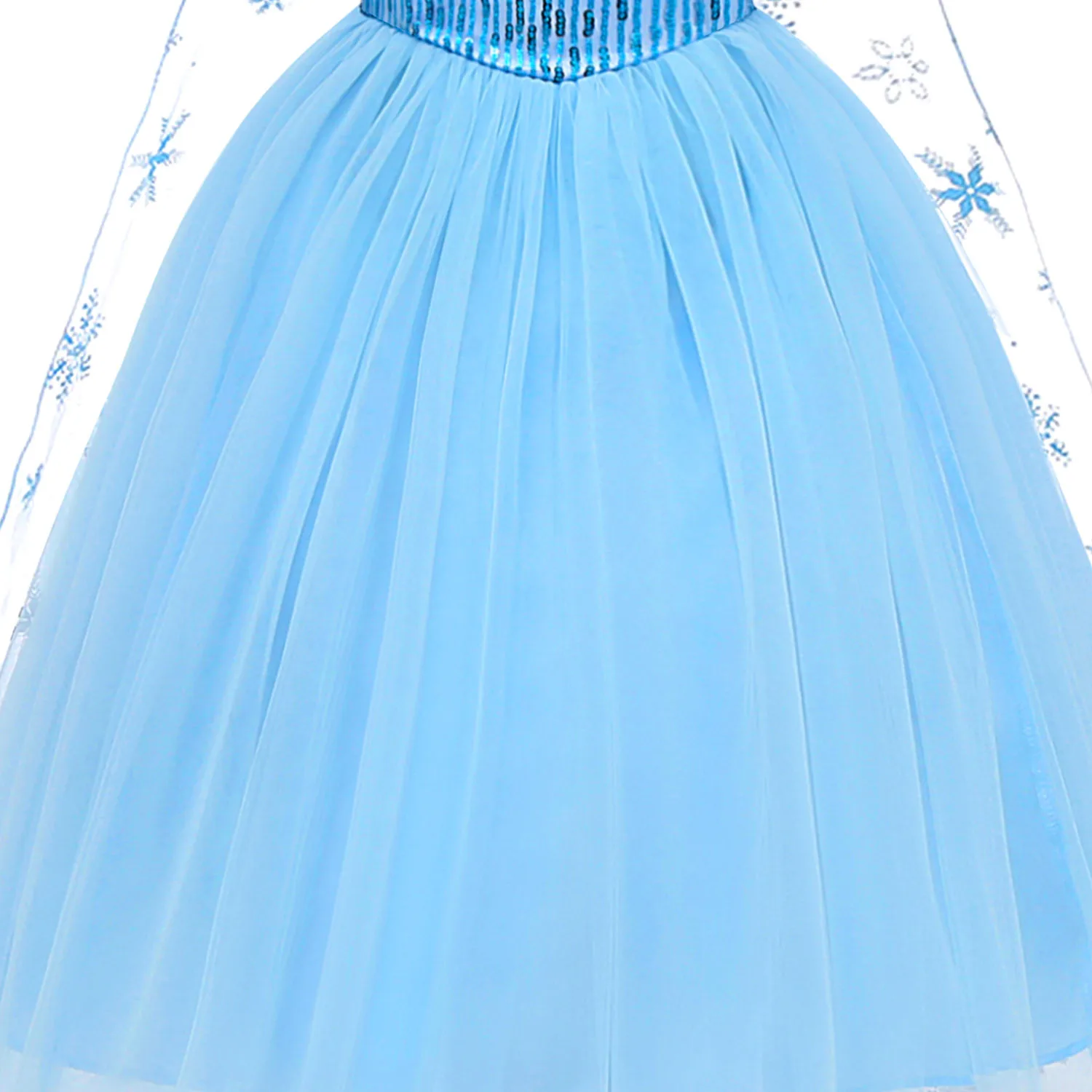 Новая детская одежда, синее Сетчатое платье принцессы, Рождественская одежда с принтом снежинки для выступлений, для маленьких девочек
