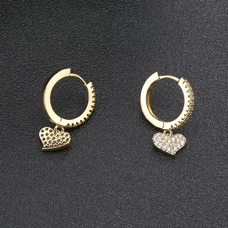 Модные серьги с микро кристаллами для милых сердечек высококачественные