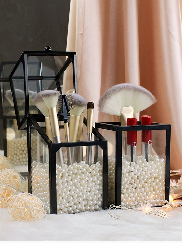 Pearl Beads Makeup Brush Organizer –