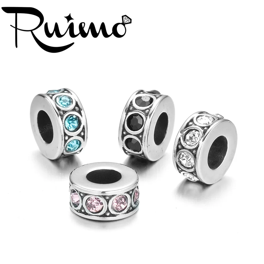 Розовые хрустальные стразы RUIMO круглые бусины из нержавеющей стали для