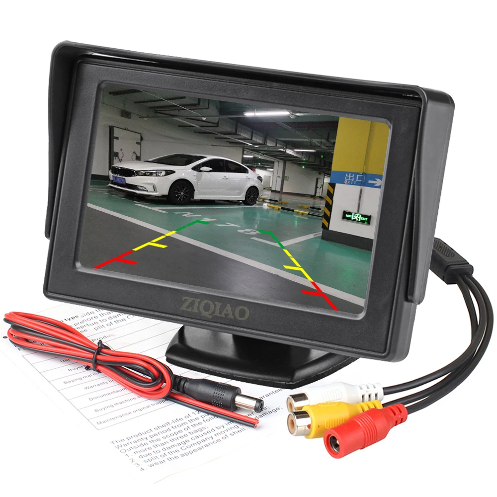 Автомобильный монитор заднего вида, камера, монитор, 4,3 дюймов, TFT LCD экран, Автомобильная камера заднего вида, Обратный парковочный монитор, водонепроницаемая камера заднего вида