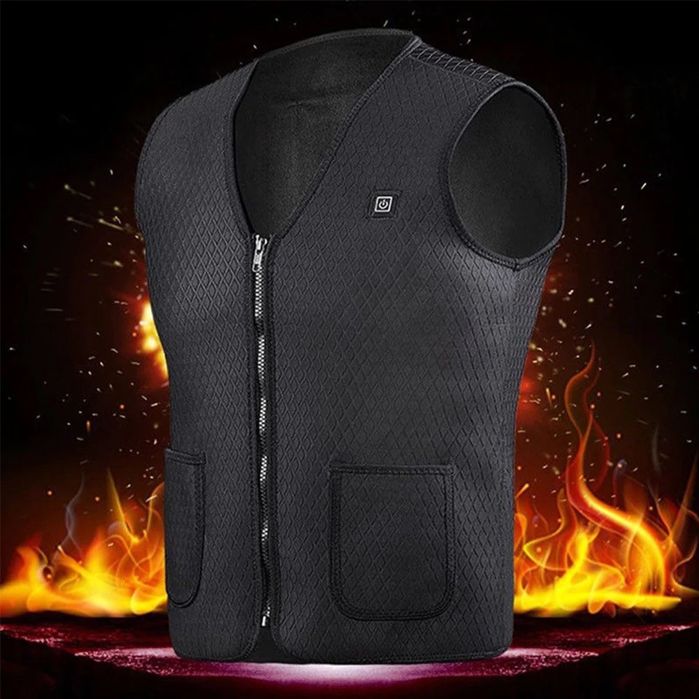 

Winter Outdoor USB Infrared Heating Fashion Vest Jacket Flexible Electric Thermal Clothing Waistcoat For Men Women Sports Hiking
