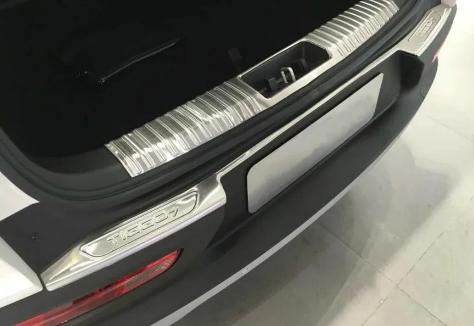 2PCS car Accessories Fit For tiggo 7 Rear Bumper Foot Plate Trunk Door Sill Guard Protector Cover trim