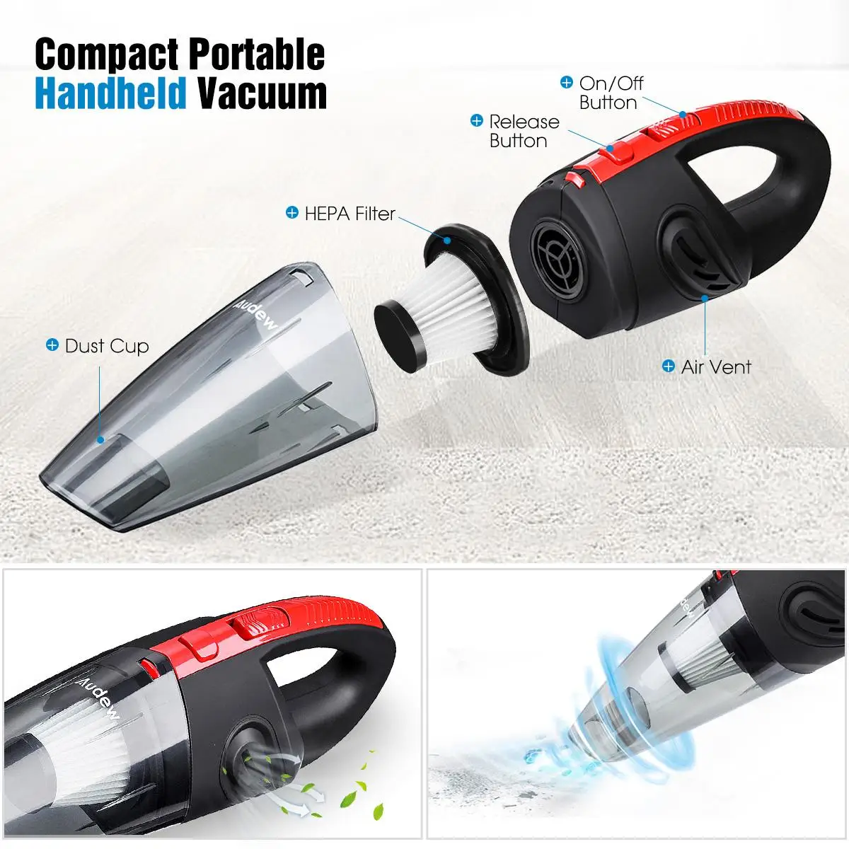 AUDEW 8000PA 120W Car Vacuum Cleaner 