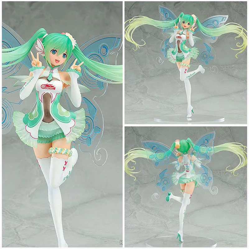 

23cm Anime Hatsune Miku figure 2017 Racing Miku Butterfly Miku PVC action figure collection model toys childrens Christmas gifts